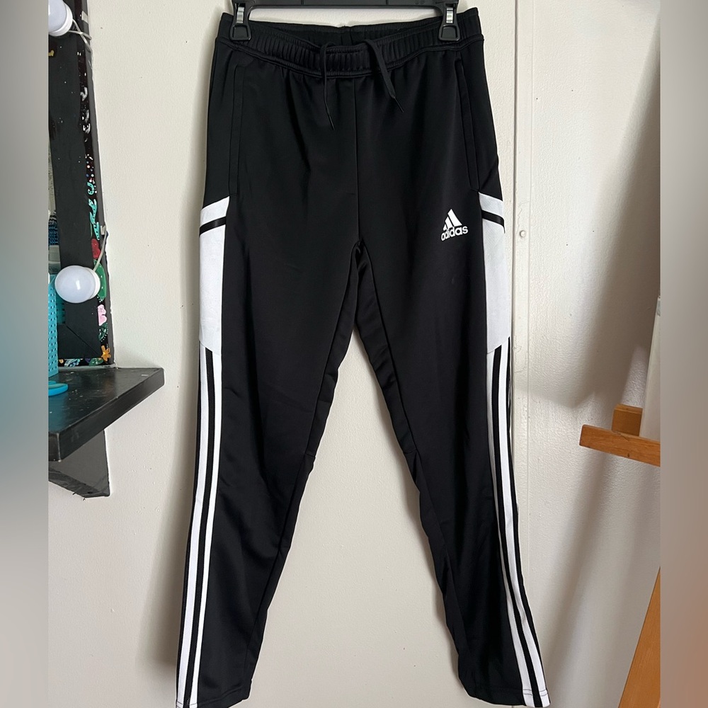 Black slim fitting joggers. Athletic wear